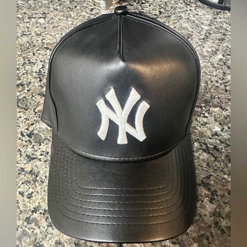 PU Leather New York Yankee Hat